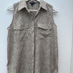 Ann Taylor Animal Print Button-Up Blouse